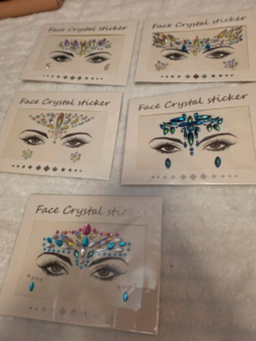 5 Face Crystal Stickers - Festival & Rave Gem Jewels